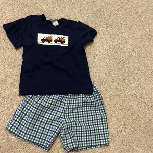Boys truck and pumpkin smocked shirt set by Southern Sunshine